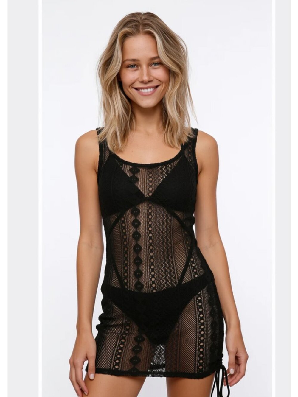 SunKissed Crochet Swim Cover Up Dress